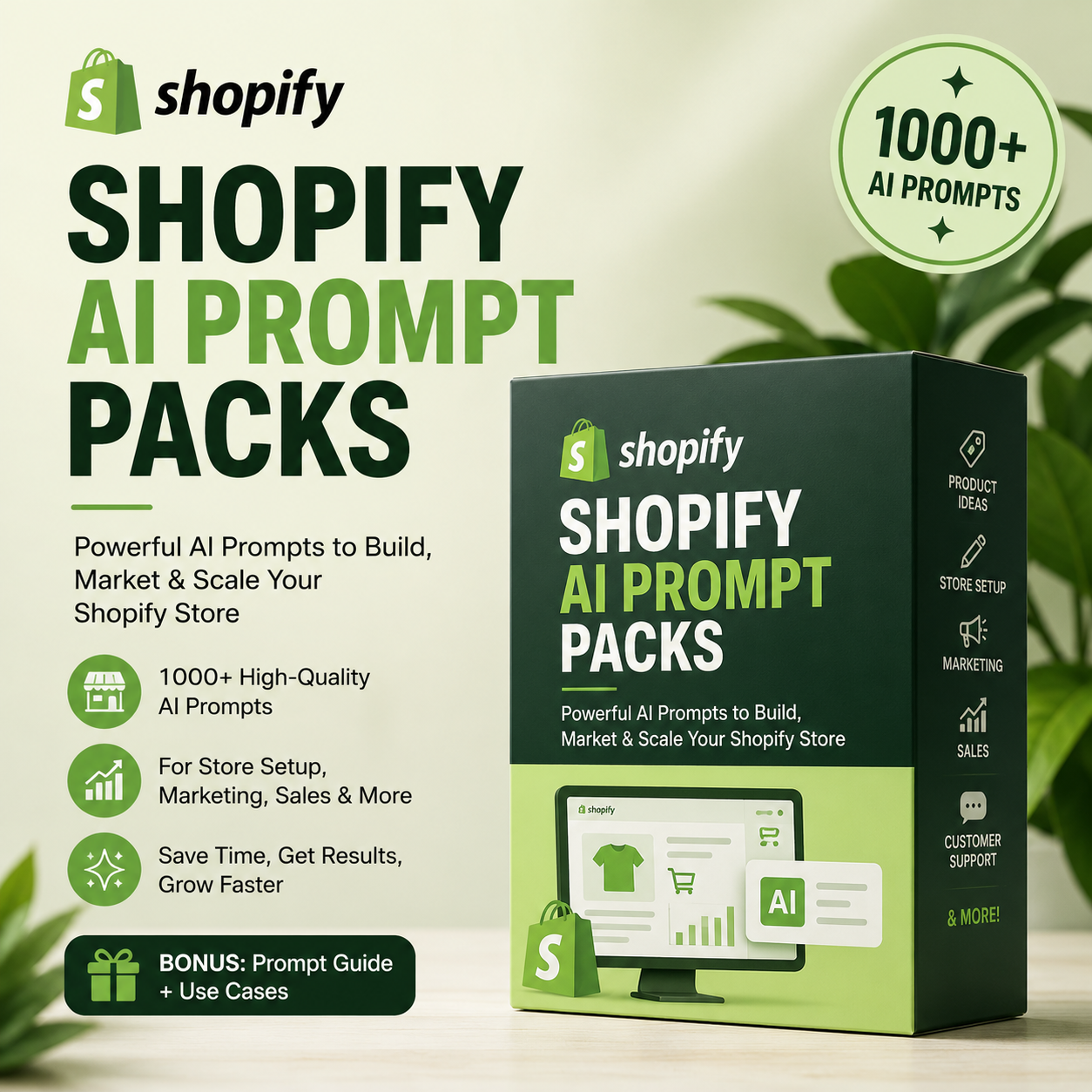 Shopify AI Prompt Pack 2026 | 100+ Prompts for Store Owners